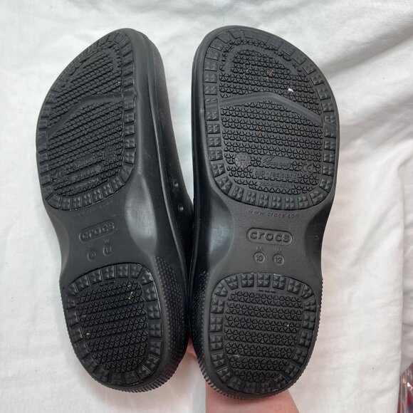 Crocs Mens Black On the Clock Dual Comfort Slip-Resistant Work Clogs 10 - Picture 3 of 11